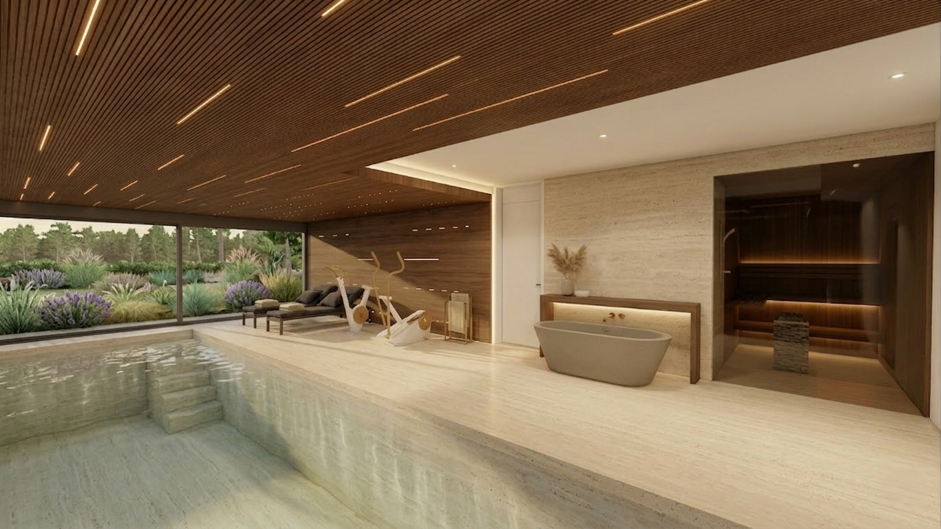 Modernes Einfamilienhaus in Hanglage mit klar gegliedertem, zweigeschossigem Baukörper. Ein auskragendes Obergeschoss mit großformatiger Verglasung öffnet den Wohnbereich zum Landschaftsraum und ermöglicht weite Ausblicke. Die zwei Untergeschosse sind in den Hang integriert und bilden die Basis für eine großzügige, vorgelagerte Terrasse mit Sitz- und Essbereich. Die reduzierte Fassadensprache aus hellen Putzflächen, Sichtbeton und Holzakzenten wird durch eine zurückhaltende Landschaftsgestaltung mit Gräsern, Stauden und Kiefern ergänzt.